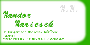 nandor maricsek business card